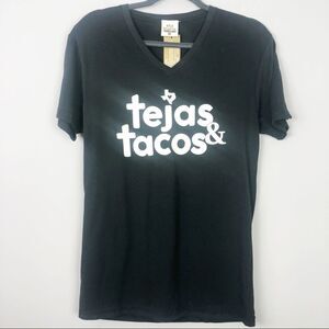 ATX MAFIA | Tejas and Tacos Black & White Short Sleeve Tee NWT Size Small